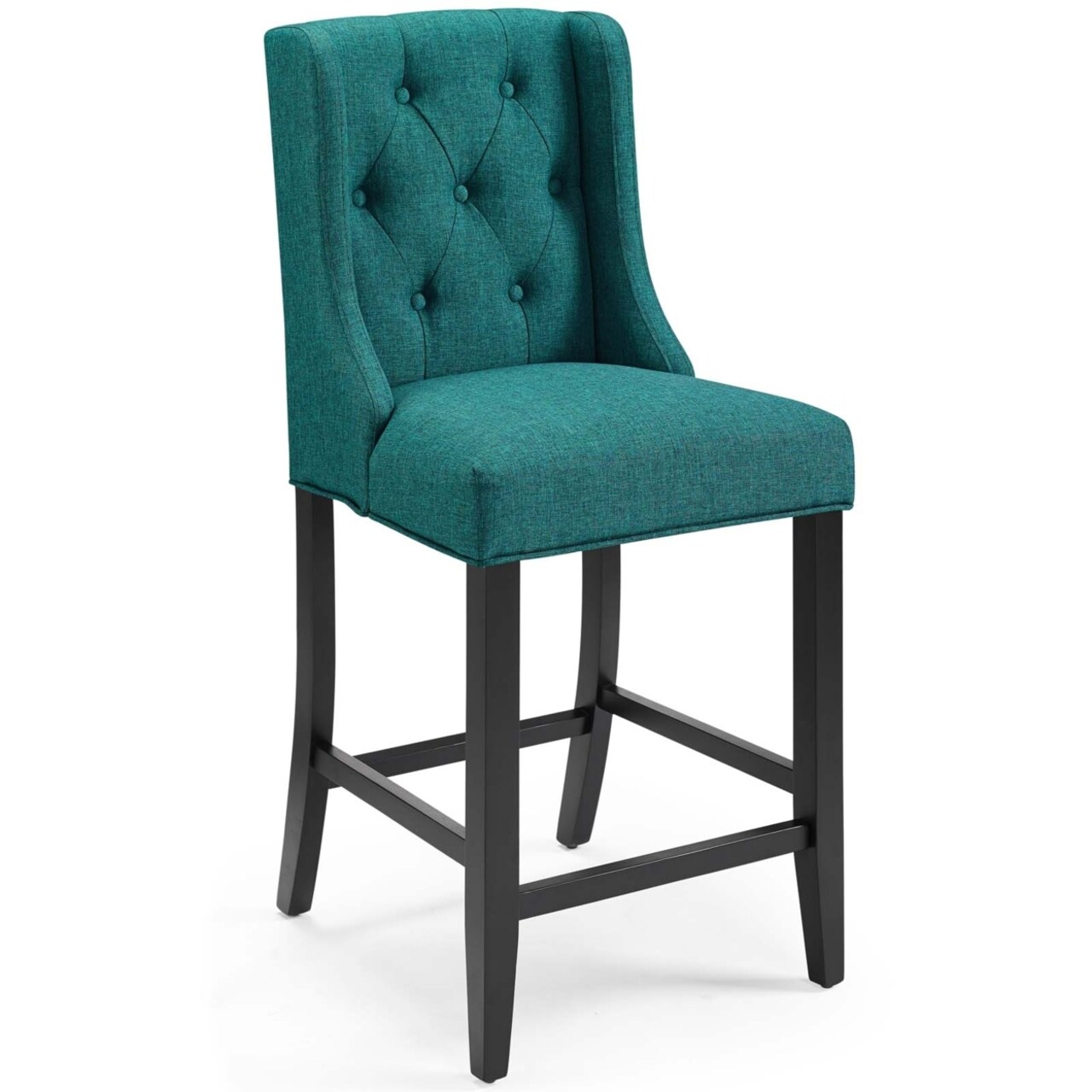 Modway Baronet Tufted Button Upholstered Fabric Counter Stool,Teal